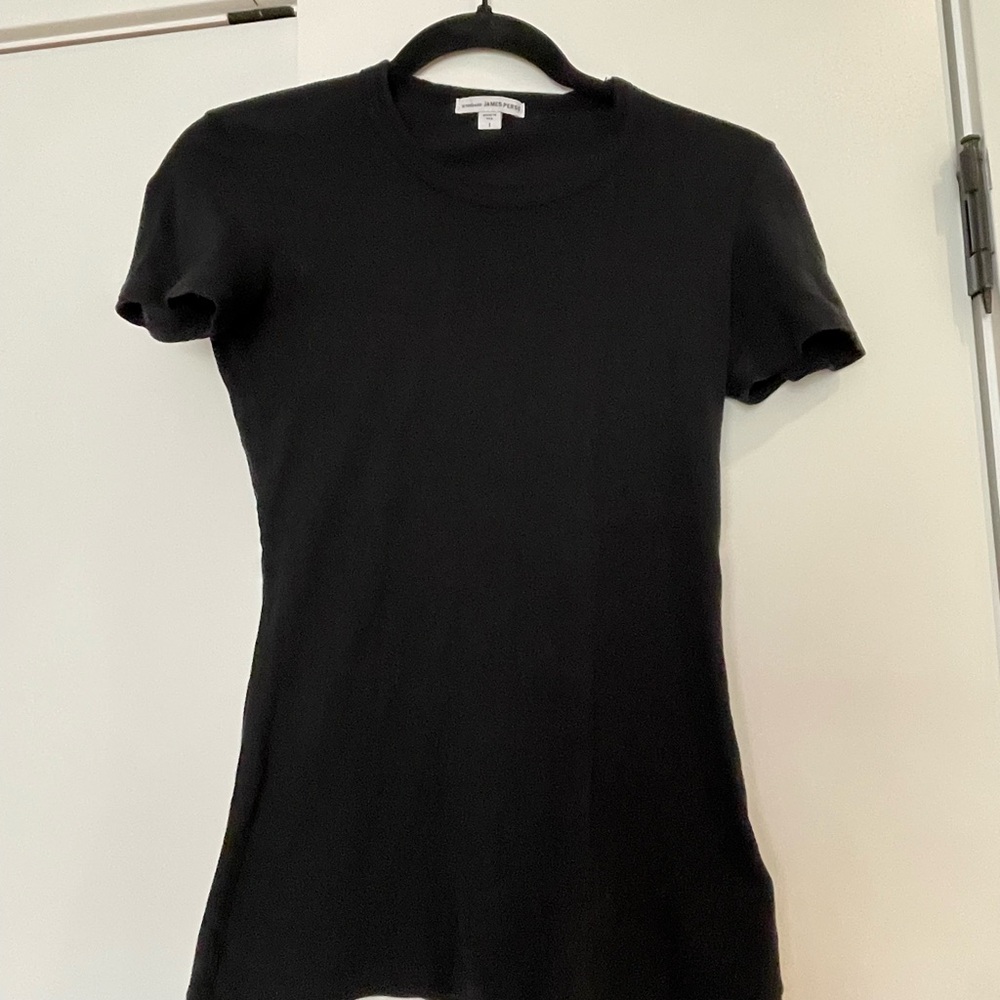 James Perse Black Short-Sleeve Crewneck Tee